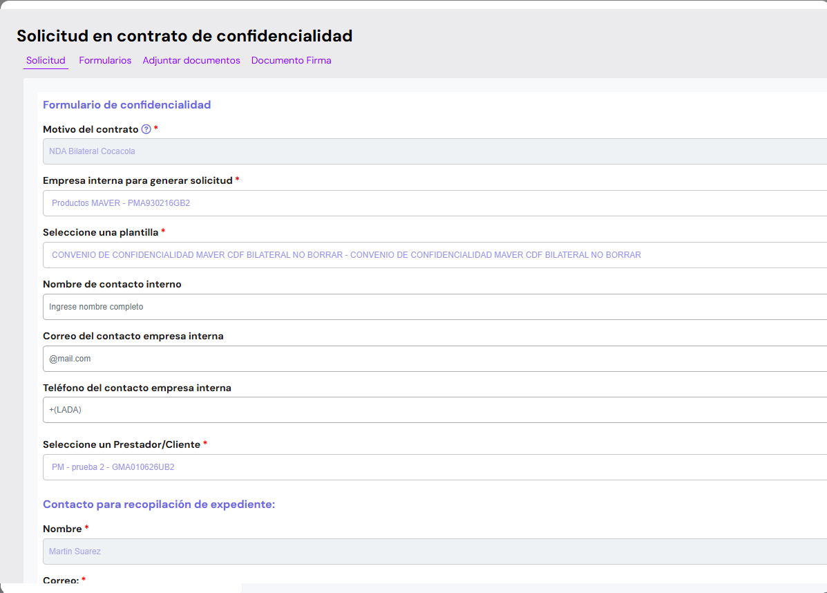 Ver solicitud